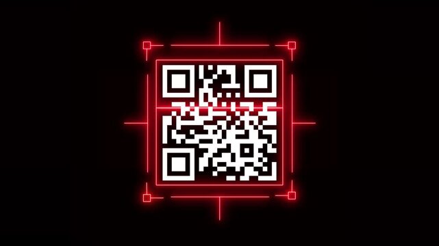 scan QR code barcode animation QR code scanner animated .Holographic QR Code Reveal With Elegant Sci-fi white Background, qr code Scanning the QR code icon ,Scanning Parcel Barcode. - Powered by Adobe