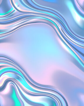 Chrome Holographic Wave Design