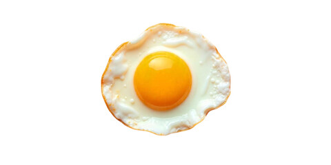 fried egg on white background