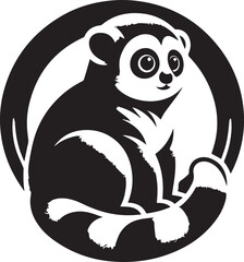 Adorable Loris A Charming Black and White Illustration