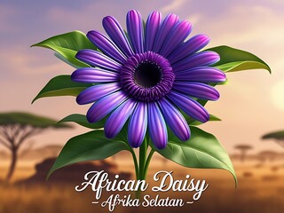 Purple African Daisy with Sunset Savanna.