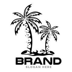Palm tree logo. Vector illustration