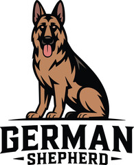 Artistic german shepherd dog portrait with vibrant color accents and clean lines