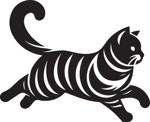 Black Cat Silhouette Running