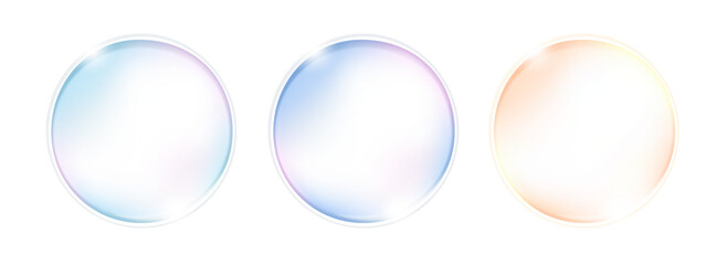 潤い・水滴・滴・しずくのフレーム/バッジセット(美容 化粧品 バナー LP 編集可能 ベクター シャボン玉)