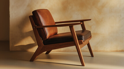 Mid-Century Modern Leather Armchair