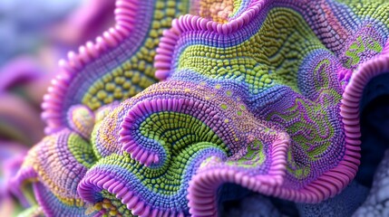 Colorful fractal coral reef texture, digital art background, design element
