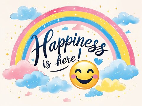 Rainbow Happiness Emoticon. - Powered by Adobe