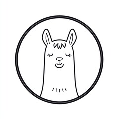 Cute llama in a circle