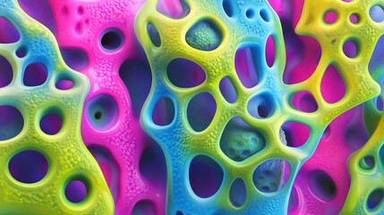 Colorful porous forms abstract background texture