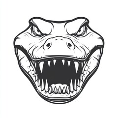 Angry reptile head graphic
