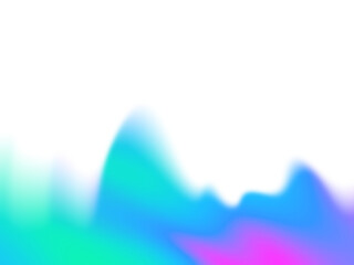 Abstract blurry gradient wavy backdrop. Fluid liquid element. Soft light blob with aura gradation. Blended vibrant multicolor wave