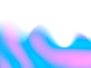 Abstract blurry gradient wavy backdrop. Fluid liquid element. Soft light blob with aura gradation. Blended vibrant multicolor wave