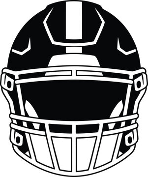 American Football Helmet Silhouette Vector Icon