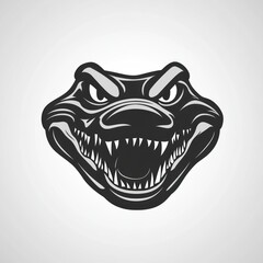 Naklejka premium Aggressive crocodile head graphic (2)