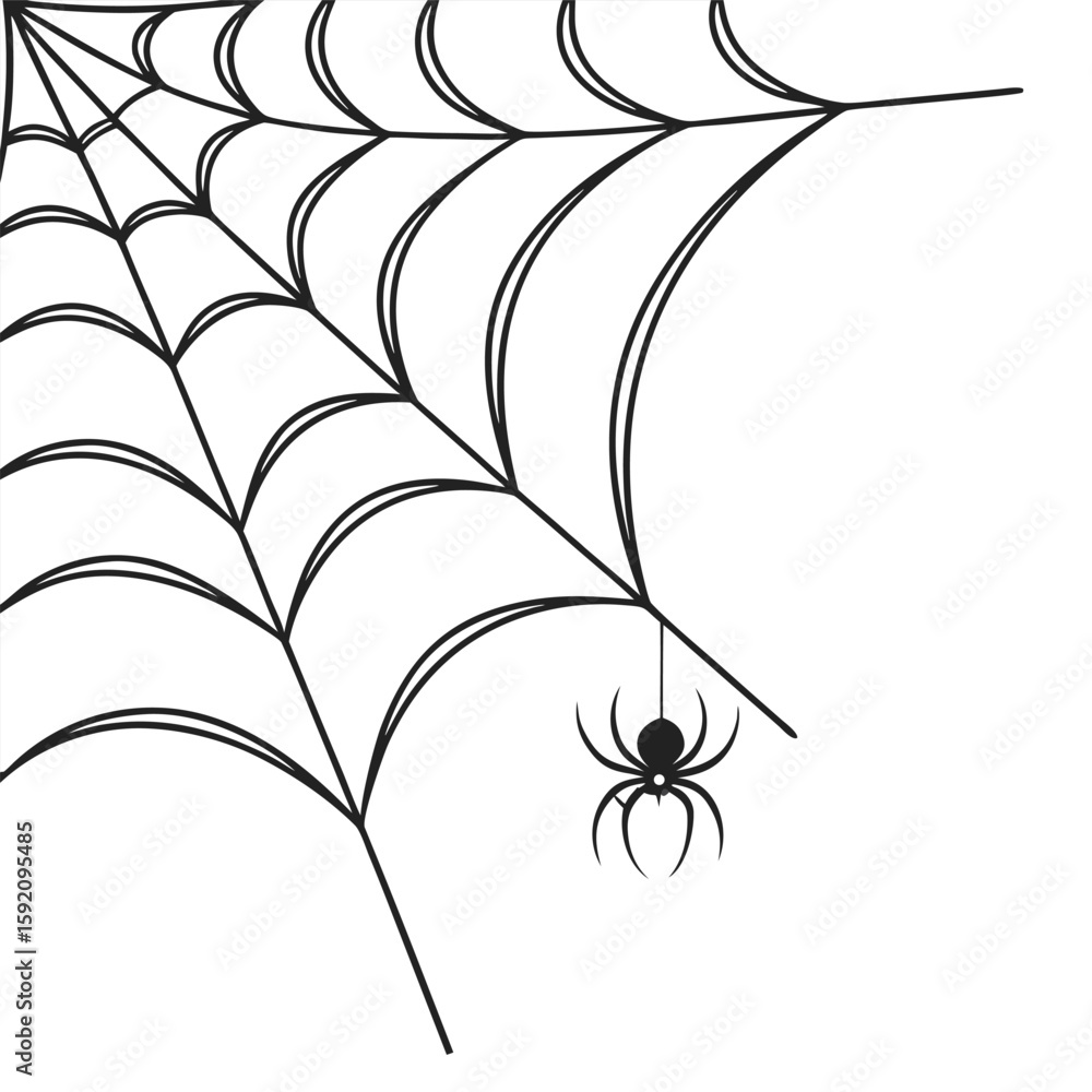 Poster intricate spiderweb design elegantly stretching from the top corner featuring a delicate and detaile