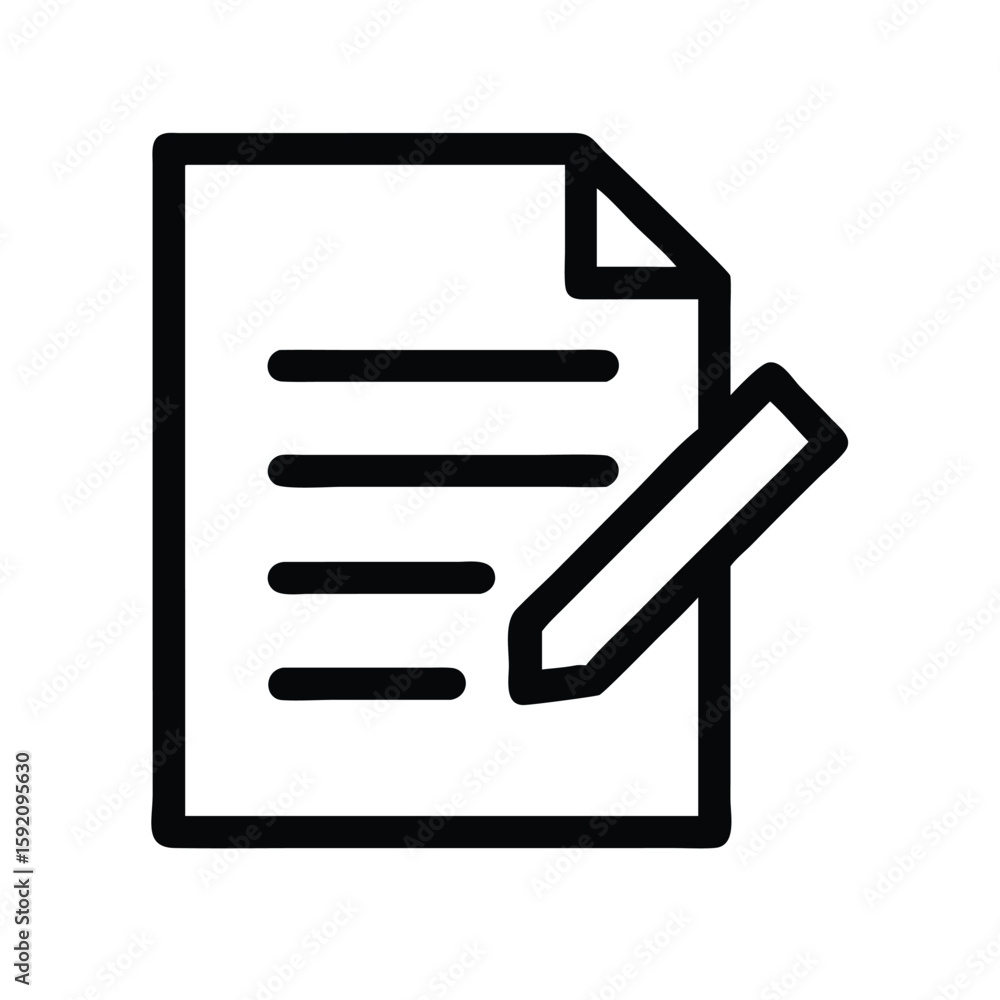 Poster document writing icon vector illustration for business and education content creation and editing ta