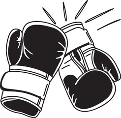 black and white boxing gloves