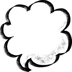 レトロでかすれた黒いふきだし