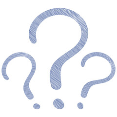 hand drawn doodle question marks
