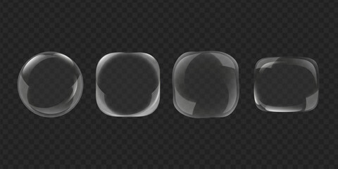 Liqiud glass panel. Transparent glass icon. Glass frames transparent. Ui and Ux glossy design