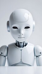 White humanoid robot artificial intelligence ai future technology concept design