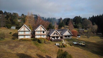 DRONE SHOT OF A SUMMER HOLIDAY IN PATAGONIA ARGENTINA