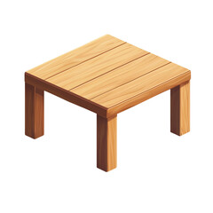 Pixelated Wooden Table Illustration