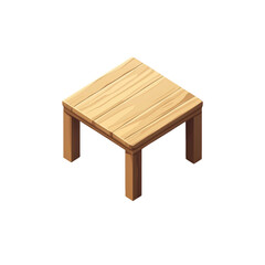 Pixelated Wooden Table Illustration