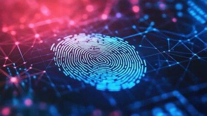 Fingerprint scan on a digital network - Powered by Adobe