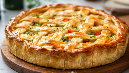 Golden crusted savory pie