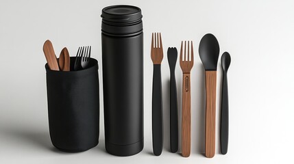 Obraz premium Eco-friendly Utensils and Thermos