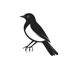 Obraz premium Simple black and white silhouette of a bird