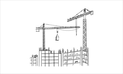 Building crane sketch