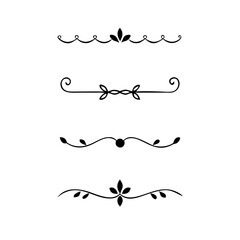 Decorative simple divider. Text dividers retro minimal line separators,  Vector isolated geometric wedding card heart separator elements set. Text dividers. . Hand drawn vector illustration. 
