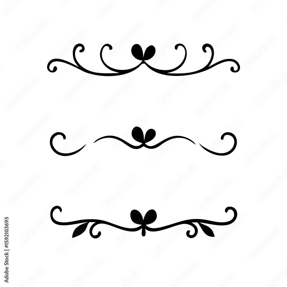 Poster decorative simple divider. text dividers retro minimal line separators, vector isolated geometric we