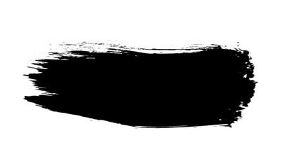 Black brushstroke isolated on transparent background creates a grunge effect