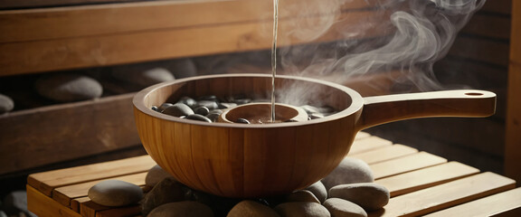  Wooden ladle for pouring water on hot sauna stones