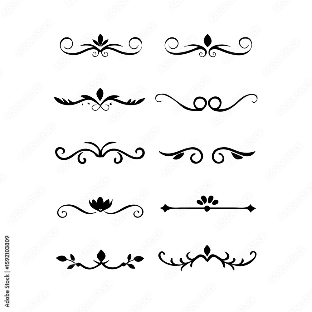 Poster decorative simple divider. text dividers retro minimal line separators, vector isolated geometric we