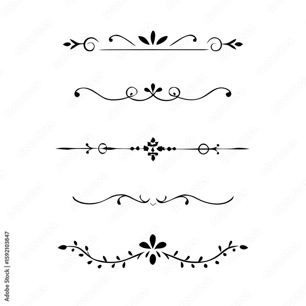 Poster decorative simple divider. text dividers retro minimal line separators, vector isolated geometric we