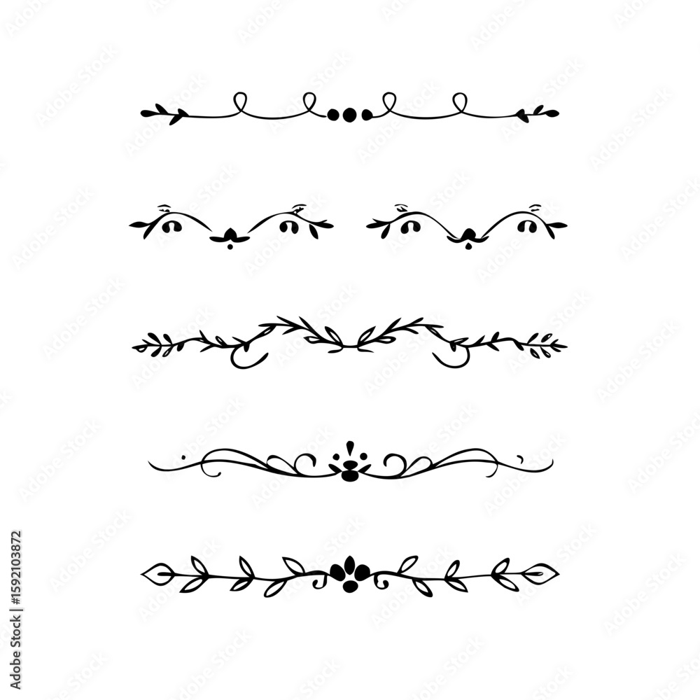 Poster decorative simple divider. text dividers retro minimal line separators, vector isolated geometric we