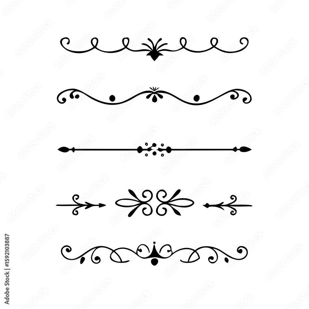 Poster decorative simple divider. text dividers retro minimal line separators, vector isolated geometric we