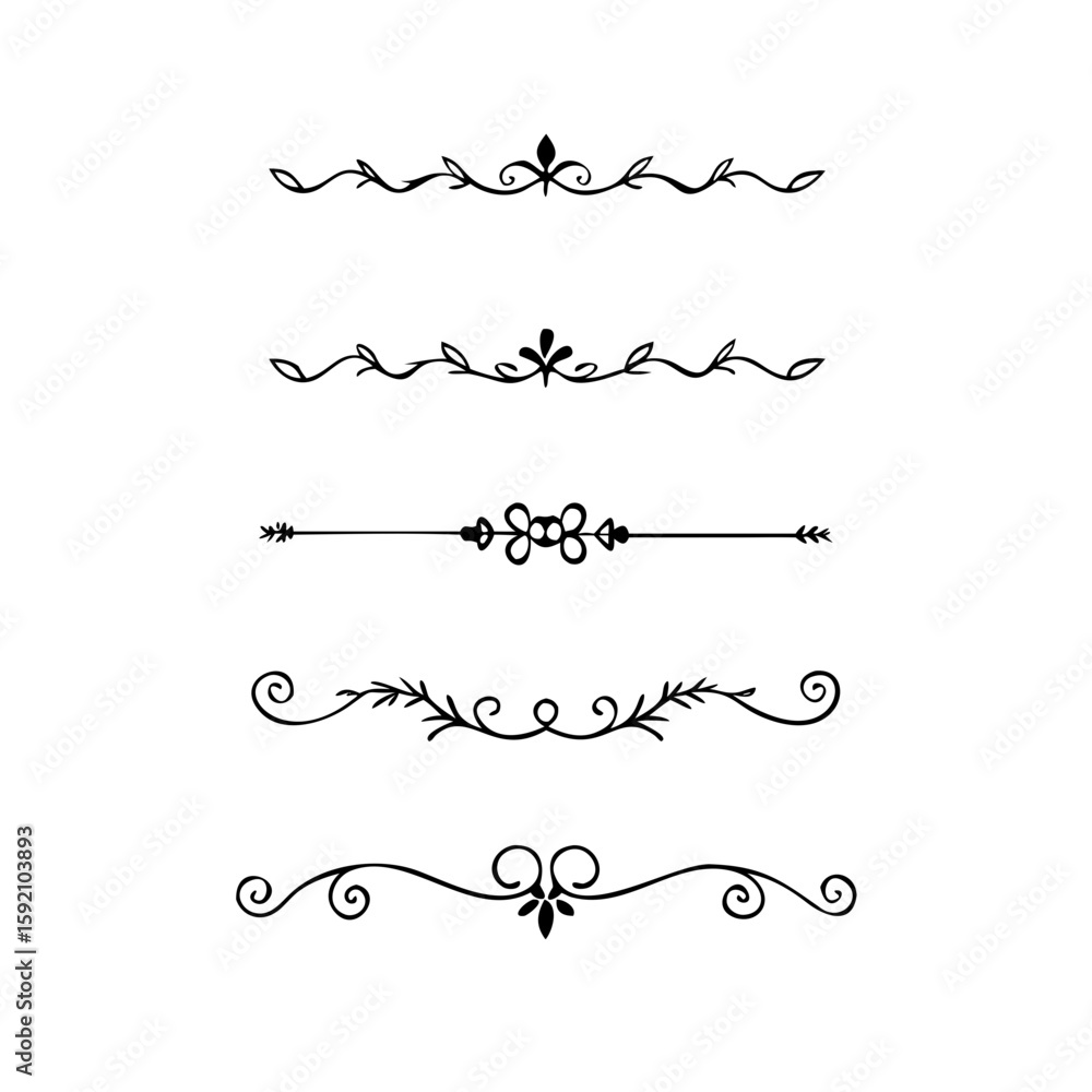 Poster decorative simple divider. text dividers retro minimal line separators, vector isolated geometric we