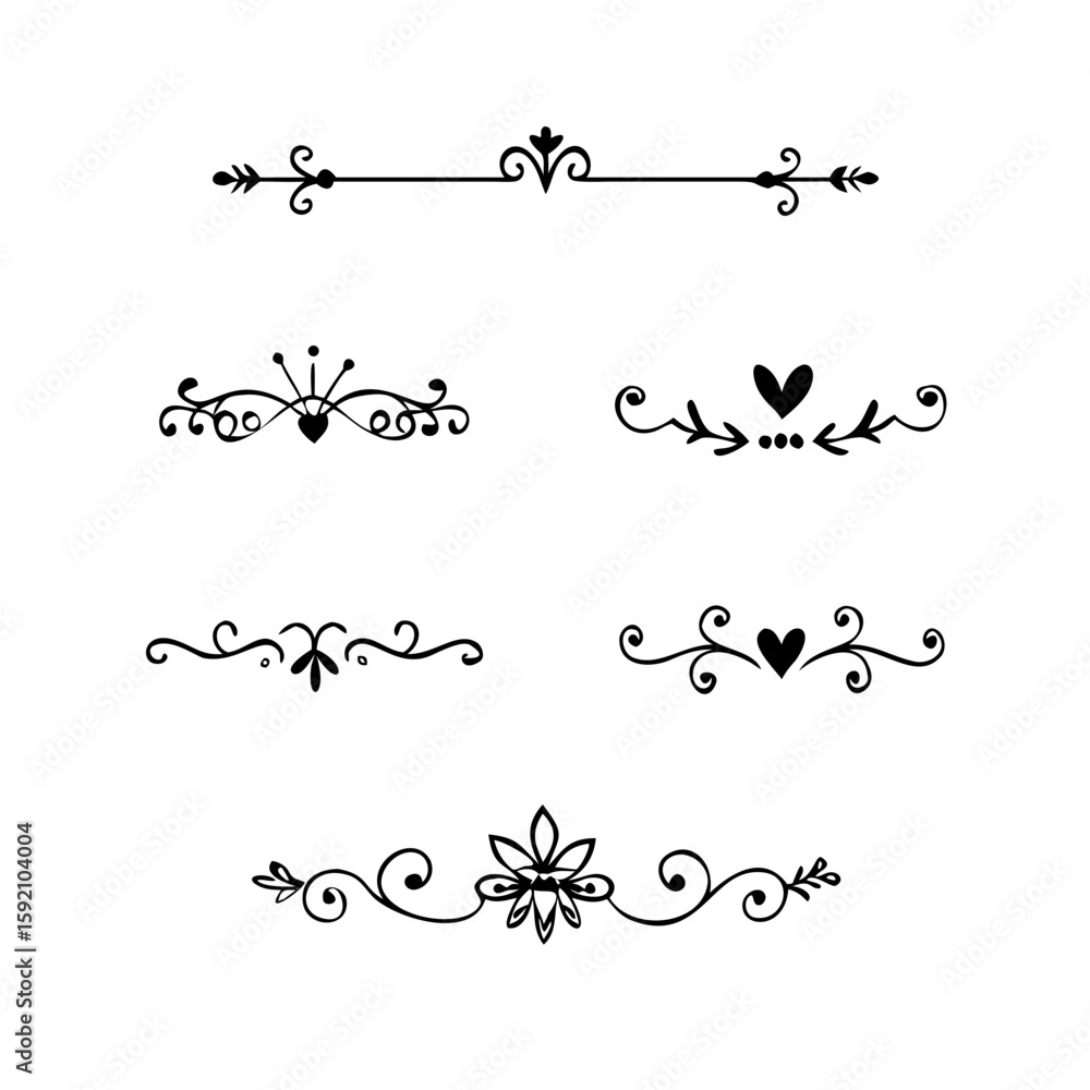 Poster decorative simple divider. text dividers retro minimal line separators, vector isolated geometric we