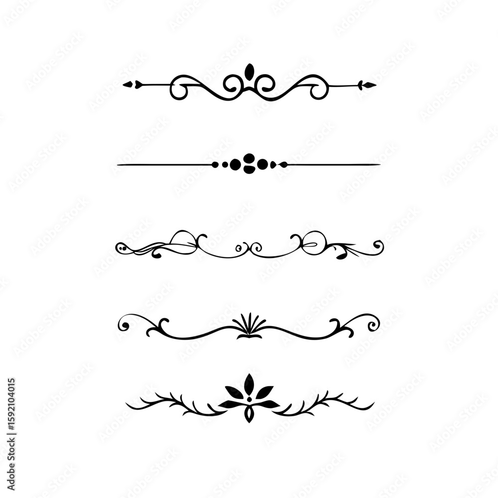 Poster decorative simple divider. text dividers retro minimal line separators, vector isolated geometric we