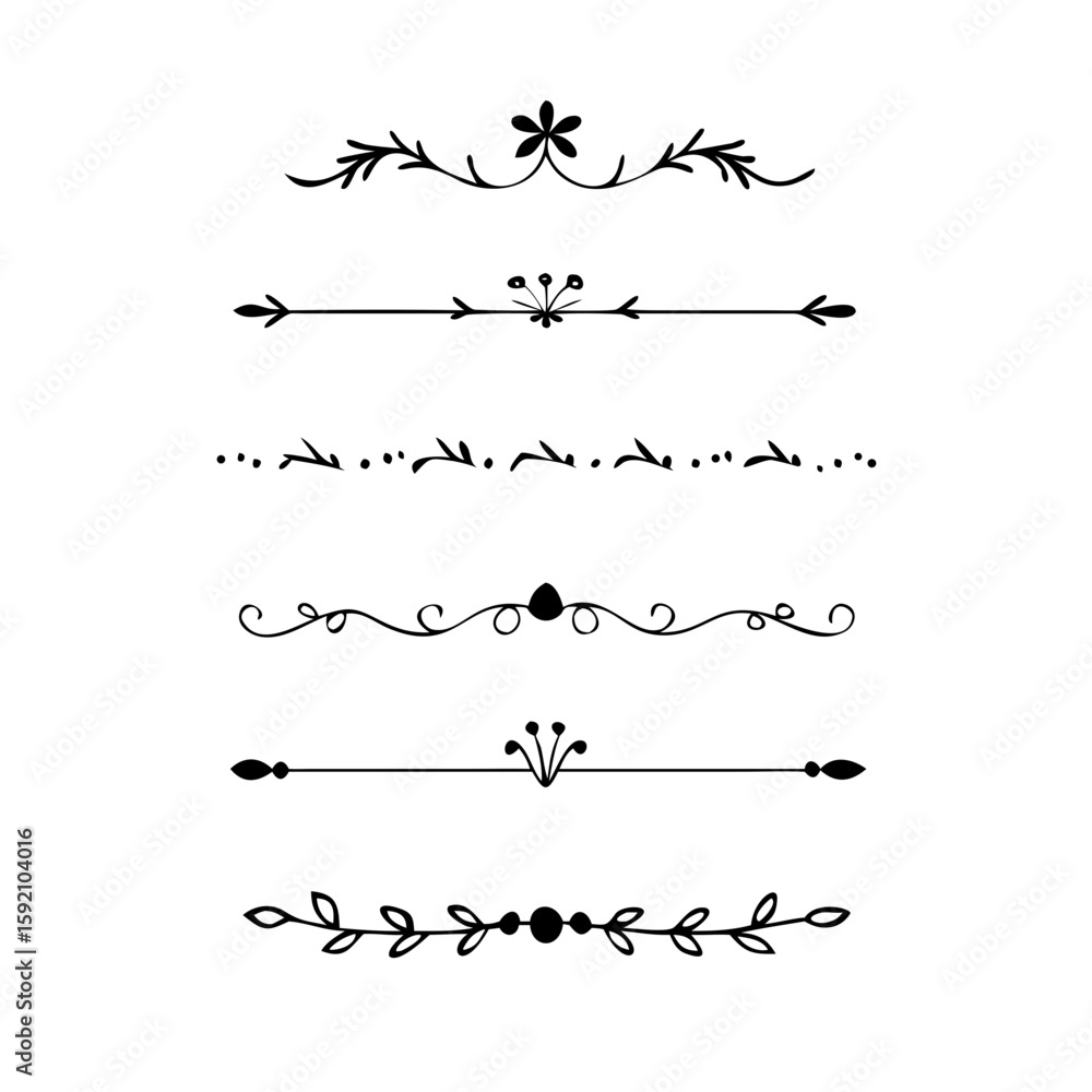 Poster decorative simple divider. text dividers retro minimal line separators, vector isolated geometric we
