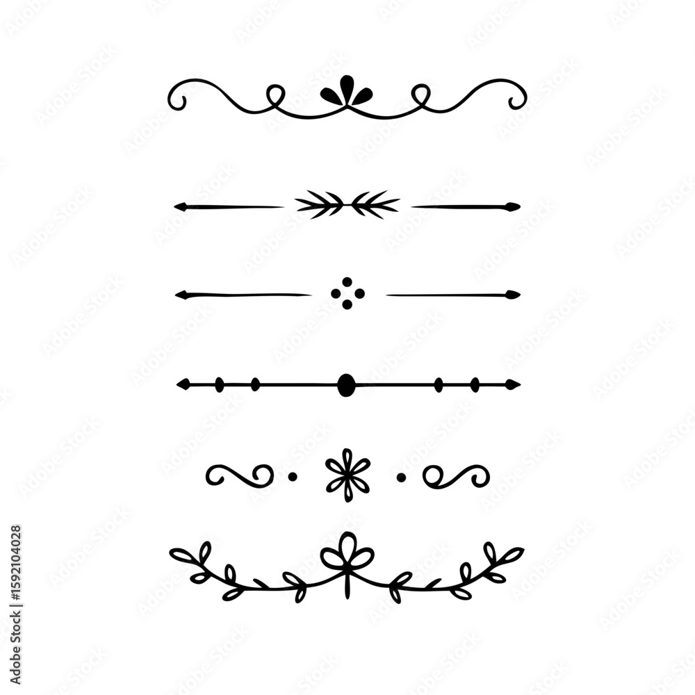 Poster decorative simple divider. text dividers retro minimal line separators, vector isolated geometric we