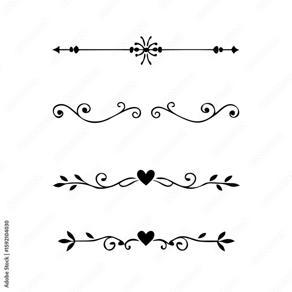 Poster decorative simple divider. text dividers retro minimal line separators, vector isolated geometric we