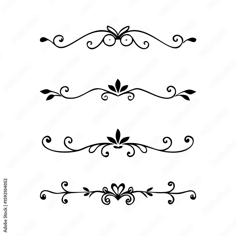 Poster decorative simple divider. text dividers retro minimal line separators, vector isolated geometric we