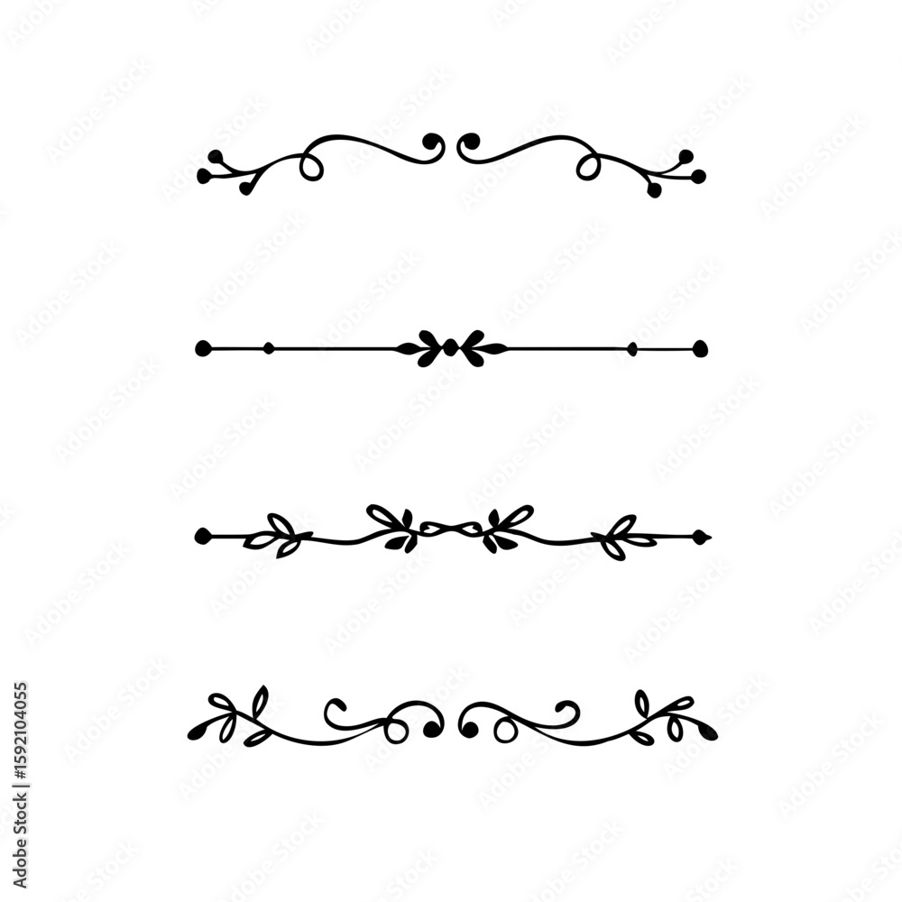 Poster decorative simple divider. text dividers retro minimal line separators, vector isolated geometric we